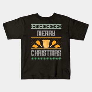 Merry Christmas Fried Chicken Pixel Art Kids T-Shirt